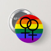 Regenbogen farbige lesbische Stolz-Flagge Button (Vorne & Hinten)