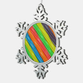 Regenbogen farbige Süßholzweihnachtsverzierung Schneeflocken Zinn-Ornament (Rechts)