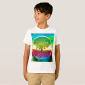 Regenbogen farbiger Baum des Lebens T-Shirt (Vorne ganz)