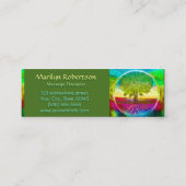 Regenbogen farbiger Baum Mini Visitenkarte (Rückseite)