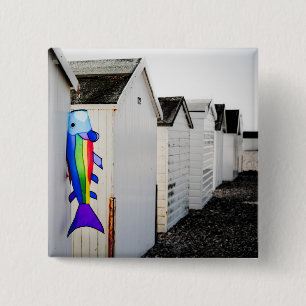 Regenbogen farbiger Drachen Button
