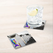 Regenbogen farbiger Drachen Rechteckiger Pappuntersetzer (Vor Ort)
