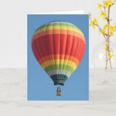 Regenbogen farbiger Heißluftballon Karte (Gelbe Blume)
