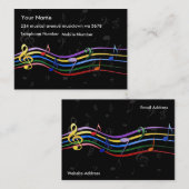 Regenbogen farbiger Musiknoten Visitenkarte (Vorne/Hinten)