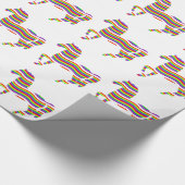 Regenbogen farbiges PferdePackpapier Geschenkpapier (Ecke)