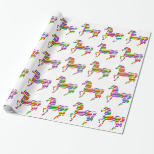Regenbogen farbiges PferdePackpapier Geschenkpapier