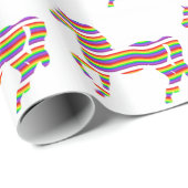 Regenbogen farbiges PferdePackpapier Geschenkpapier (Rolleneckpunkt)