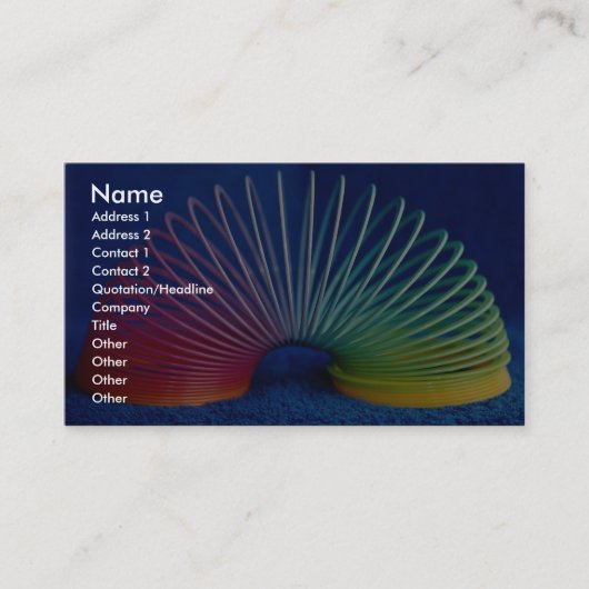 Regenbogen-farbiges schleichendes Spielzeug Visitenkarte (Vorderseite)