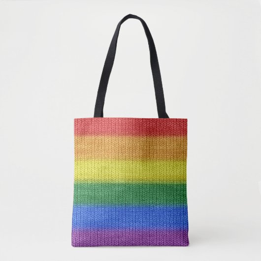 REGENBOGEN farbiges strickendes nahtloses Muster Tasche (Vorderseite)