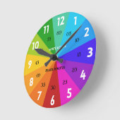 Regenbogen-Farbpalette „Bold“ Lernen Sie, die Zeit Runde Wanduhr (Winkel)