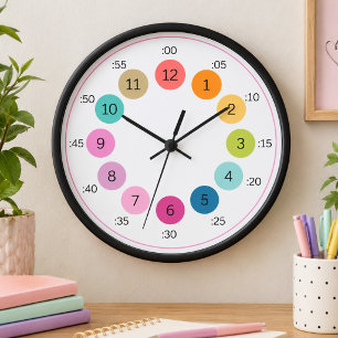 Regenbogen-Farbpalette „Bold“ Lernen Sie, die Zeit Uhr