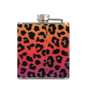 Regenbogen-Farbphantasie-Leopard-Druck-Muster Flachmann (Rückseite)