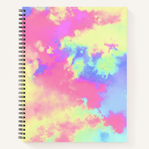 Regenbogen-Farbspritzer-Effekt pink gelb blau Notizblock