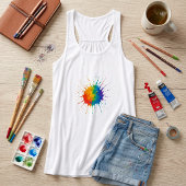 Regenbogen-Farbspritzer Tank Top