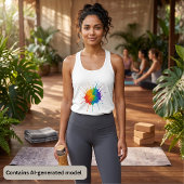 Regenbogen-Farbspritzer Tank Top