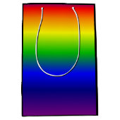 Regenbogen färbt Geschenk-Taschen-Medium-Schwarzes Mittlere Geschenktüte (Vorderseite)