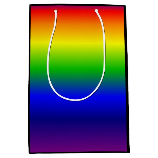 Regenbogen färbt Geschenk-Taschen-Medium-Schwarzes Mittlere Geschenktüte (Vorderseite)