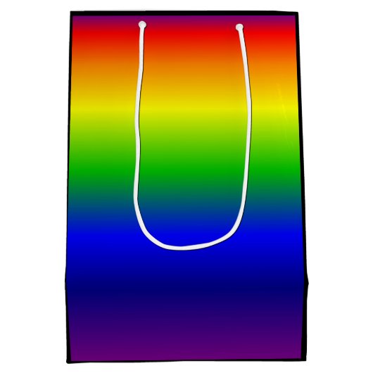 Regenbogen färbt Geschenk-Taschen-Medium-Schwarzes Mittlere Geschenktüte (Rückseite)