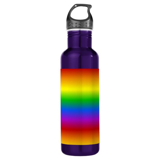 Regenbogen färbt Gewohnheit Edelstahlflasche (Vorderseite)