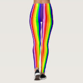 Regenbogen färbt vertikale dünne Streifen bunt Leggings (Rückseite)