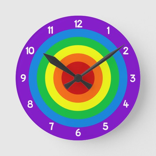 Regenbogen färbt Wanduhr (Vorderseite)
