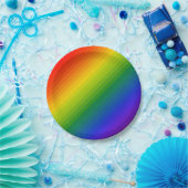 Regenbogen Farbverlauf gestreift Pappteller (Party)