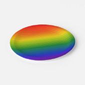 Regenbogen Farbverlauf gestreift Pappteller (Schrägansicht)
