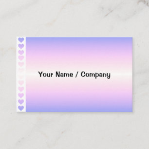 Regenbogen Farbverlauf pink Lila Herzen Visitenkarte