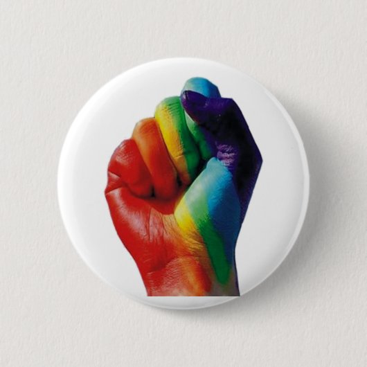 Regenbogen-Faust Button (Vorderseite)