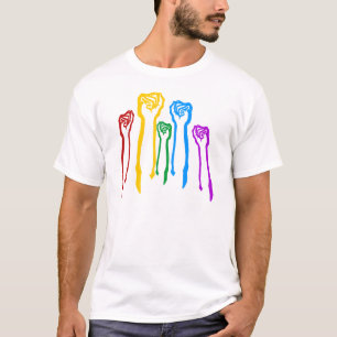 Regenbogen-Faust-Gay Pride-ziviler Recht-Protest T T-Shirt