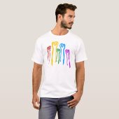 Regenbogen-Faust-Gay Pride-ziviler Recht-Protest T T-Shirt (Vorne ganz)