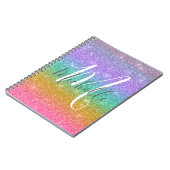 Regenbogen-Faux-Glitter personalisiertes Monogramm Notizblock (Linke Seite)