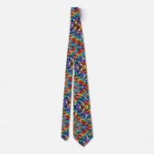 Regenbogen-Faux-Seide | Leoparden-Druck Gentleman' Krawatte (Rückseite)