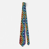 Regenbogen-Faux-Seide | Leopardenprint Herren- Krawatte (Vorderseite)