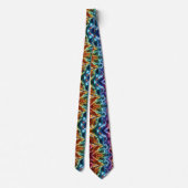 Regenbogen-Faux-Seide | Leopardenprint Herren- Krawatte (Rückseite)