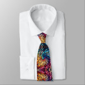 Regenbogen-Faux-Seide | Leopardenprint Herren- Krawatte (Gebunden)