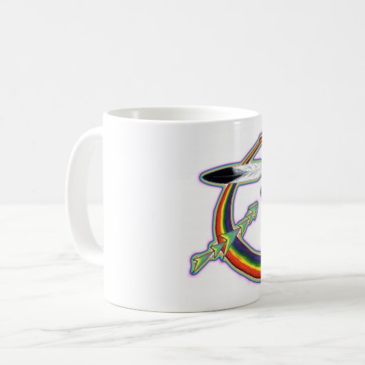 Regenbogen-Federn Kaffeetasse (Vorderseite Links)