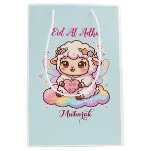 Regenbogen-Fee-Schaf Eid Al Adha Mubarak Mittlere Geschenktüte
