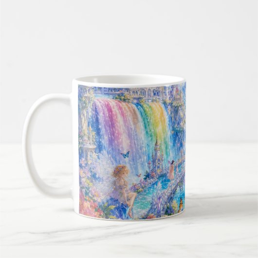 Regenbogen-Fee-Wasserfall-Fantasie-Tasse Kaffeetasse (Links)