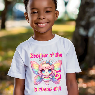 Regenbogen-Feenkäfer-Bruder des Geburtstagsmädchen T-Shirt