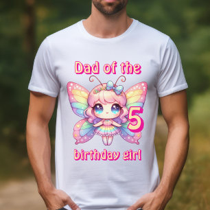 Regenbogen-Feenkäfer-Vater des Geburtstagsmädchens T-Shirt