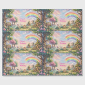 Regenbogen-Feenzauber-Geburtstag Geschenkpapier (Flach)