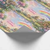 Regenbogen-Feenzauber-Geburtstag Geschenkpapier (Ecke)