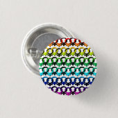 Regenbogen-Feminismus-Symbol - Gemeinschaftsketten Button (Vorne & Hinten)