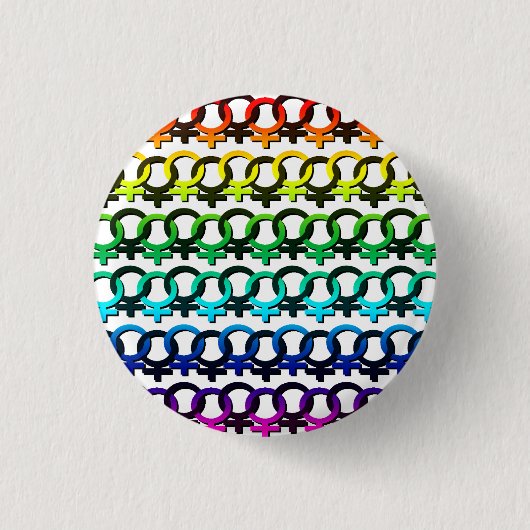 Regenbogen-Feminismus-Symbol - Gemeinschaftsketten Button (Vorderseite)