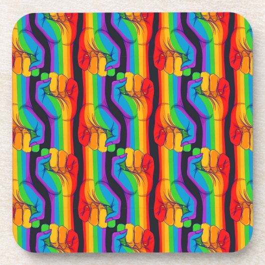 Regenbogen-Fiebermuster Getränkeuntersetzer (Vorderseite)