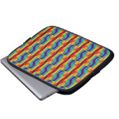 Regenbogen-Fiebermuster Laptopschutzhülle (Vorne Knopf)