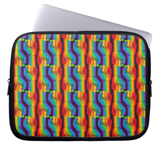 Regenbogen-Fiebermuster Laptopschutzhülle (Vorderseite)