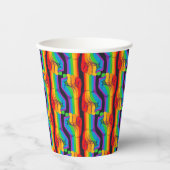 Regenbogen-Fiebermuster Pappbecher (Vorderseite)