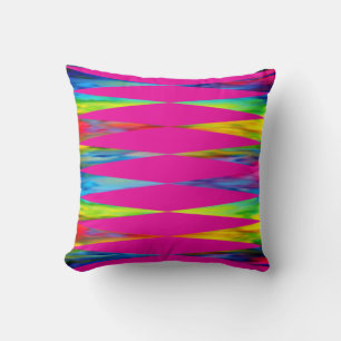 [Regenbogen-Fiesta] Harlekin Geometrisch Hot Pink Kissen